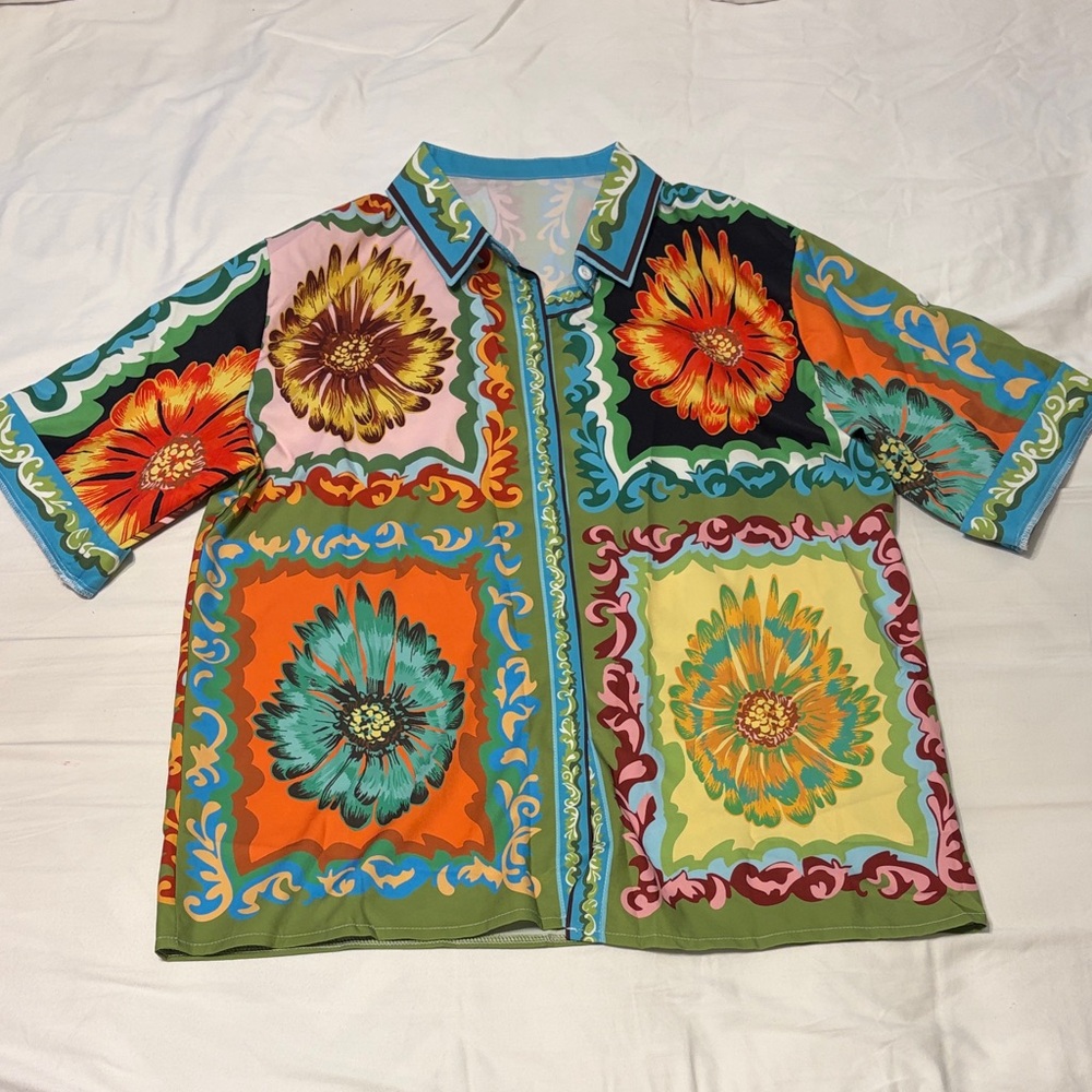 Vibrant Floral Men's Casual Shirt